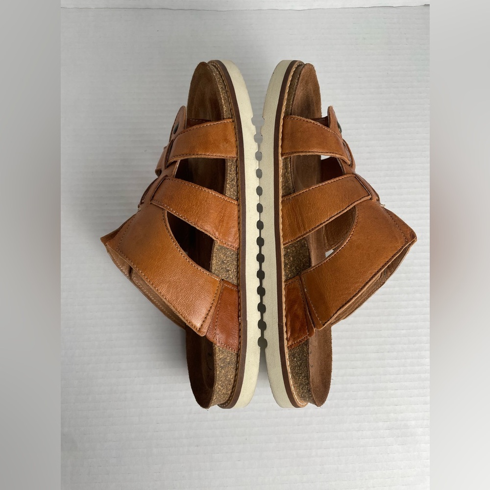 Taos Leather Magnificent Sandals Women’s Size EU 41 Brown Cognac Fisherman Slide - Picture 13 of 15